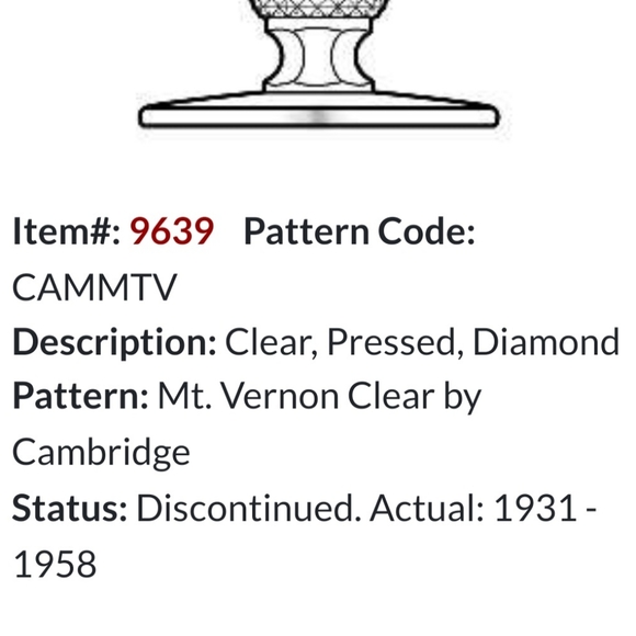 Vntg "Mount Vernon" 2 1/2" Oval Urn / Salt Dip / Cellar by Cambridge Ohio - Picture 9 of 11